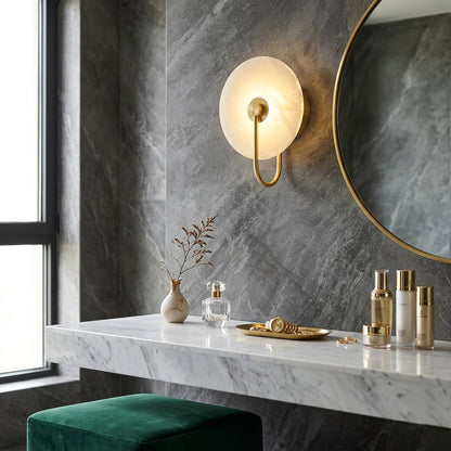 Celestial Round Alabaster Sconce