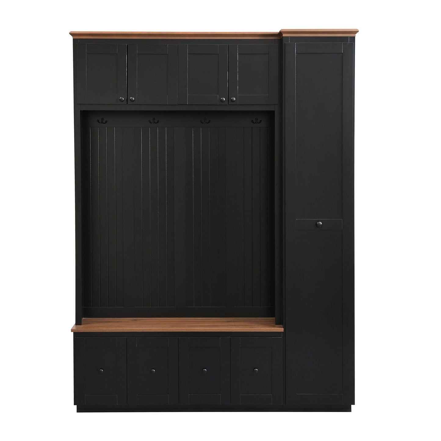 Entryway Hall Tree With Storage Bench, Coat Rack Shoe Bench With Cabinets