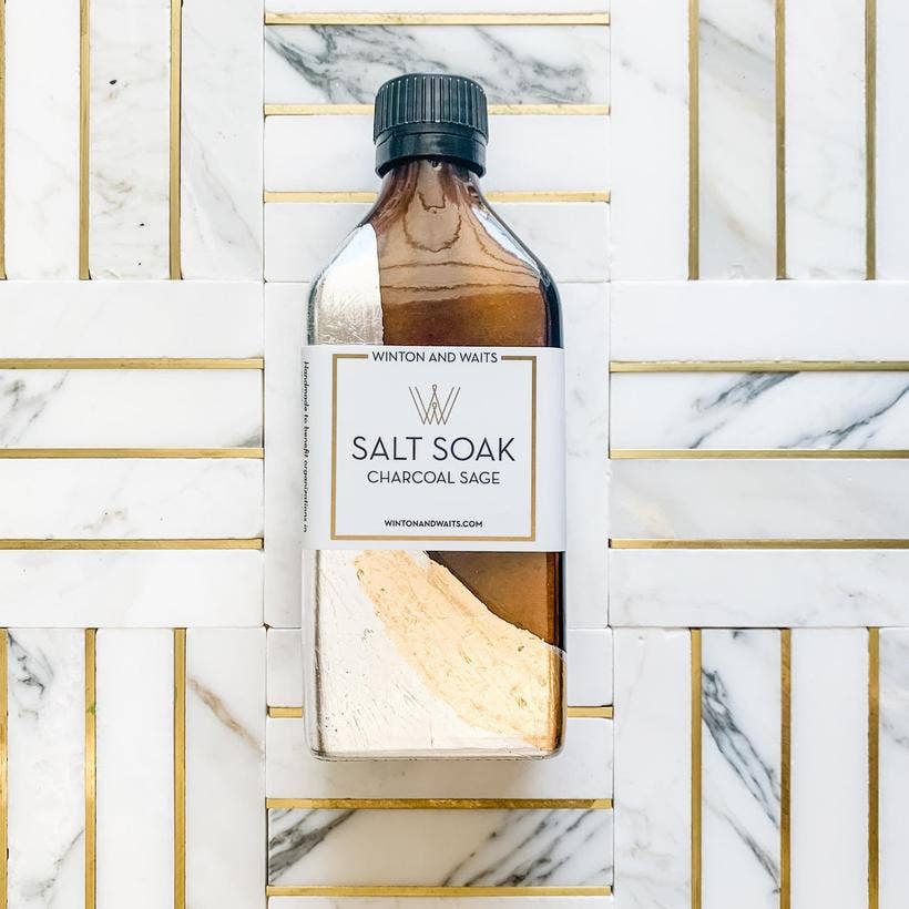 Charcoal Sage Large Salt Soak