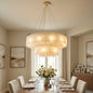 Cascade Alabaster Tiered Brass Chandelier