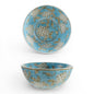 Cherry Blossom Hand-Painted Blue Ceramic Serving Bowl