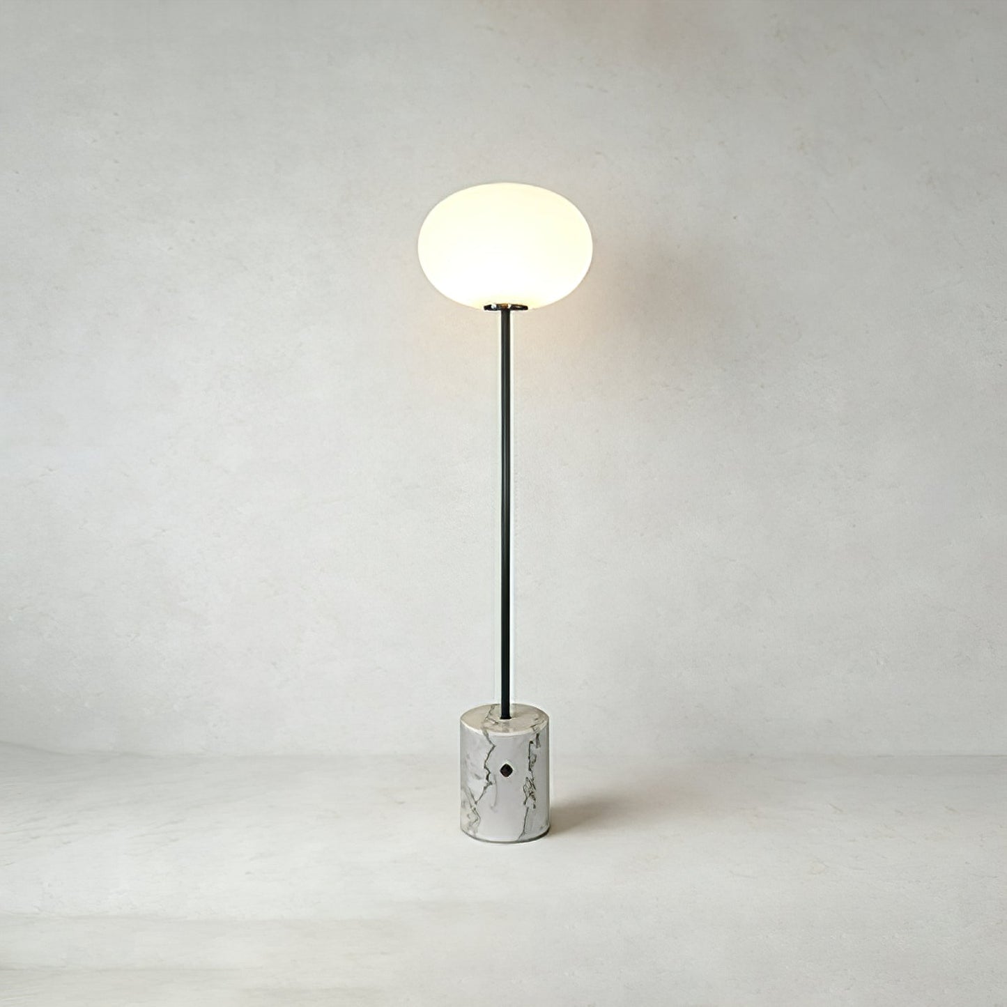 Chic Minimalist Round Marble Floor Light