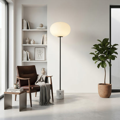 Chic Minimalist Round Marble Floor Light