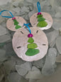 Christmas Ornament - Coastal Sand Dollar with Seaglass Tree Handmade