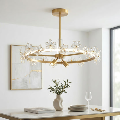 Circular Crystal Plum Blossom Ceiling Light