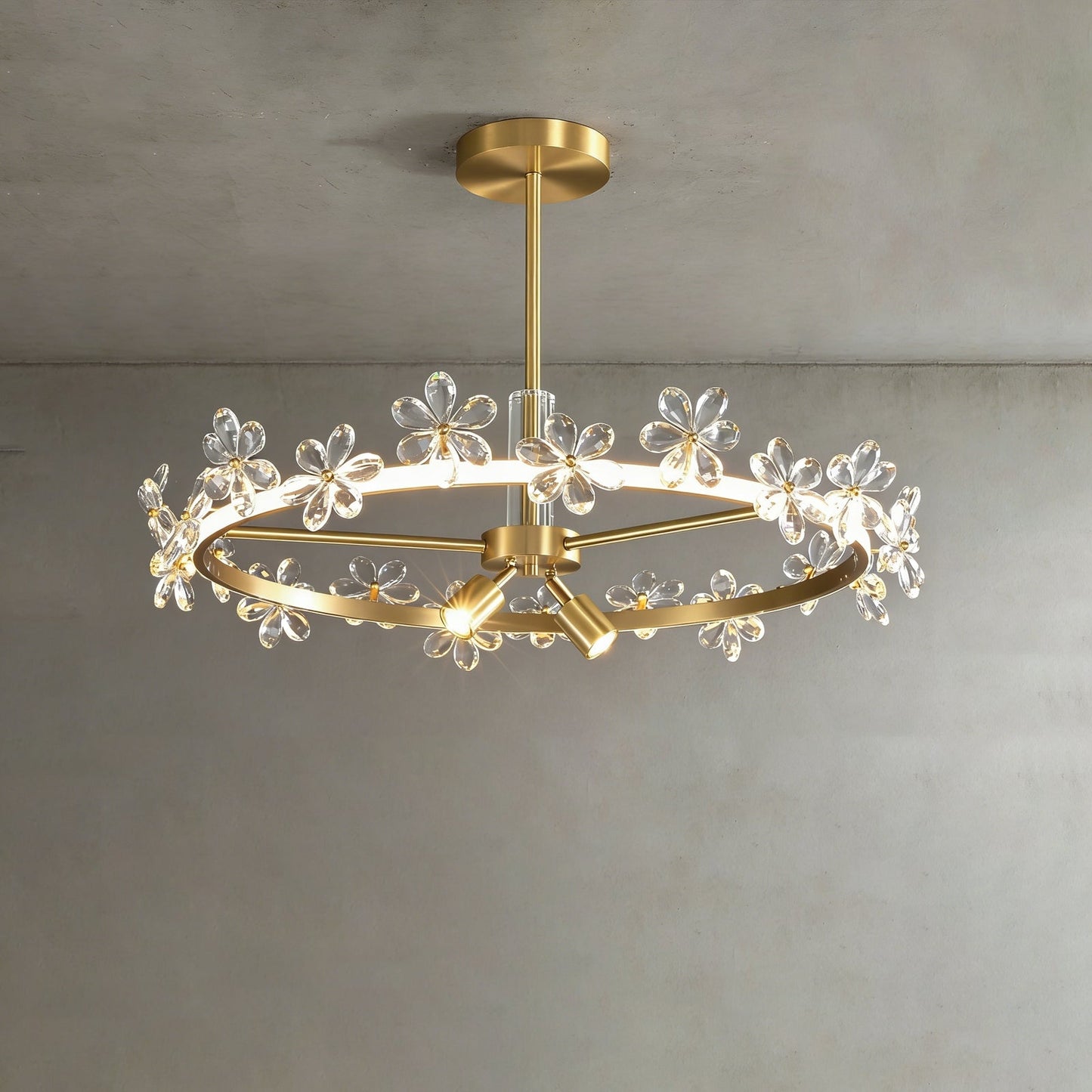 Circular Crystal Plum Blossom Ceiling Light