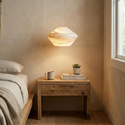 Conical Minimalist Alabaster Pendant Lamp