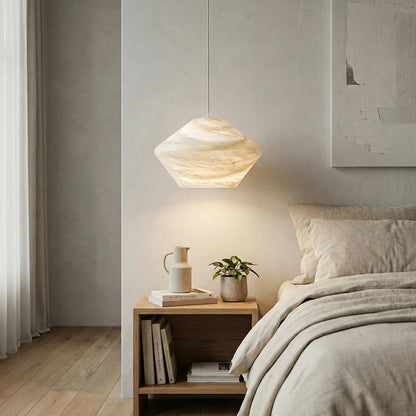 Conical Minimalist Alabaster Pendant Lamp