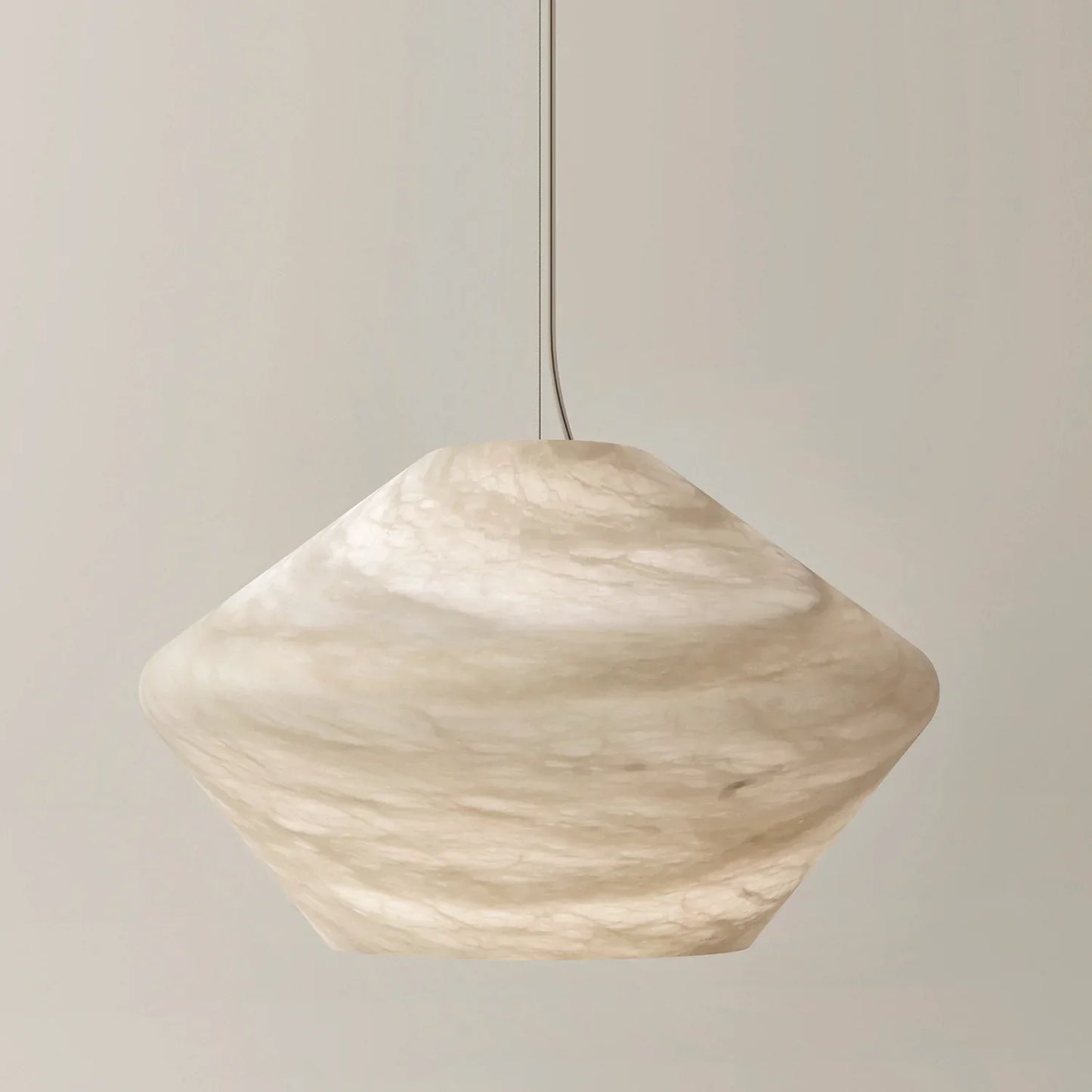 Conical Minimalist Alabaster Pendant Lamp