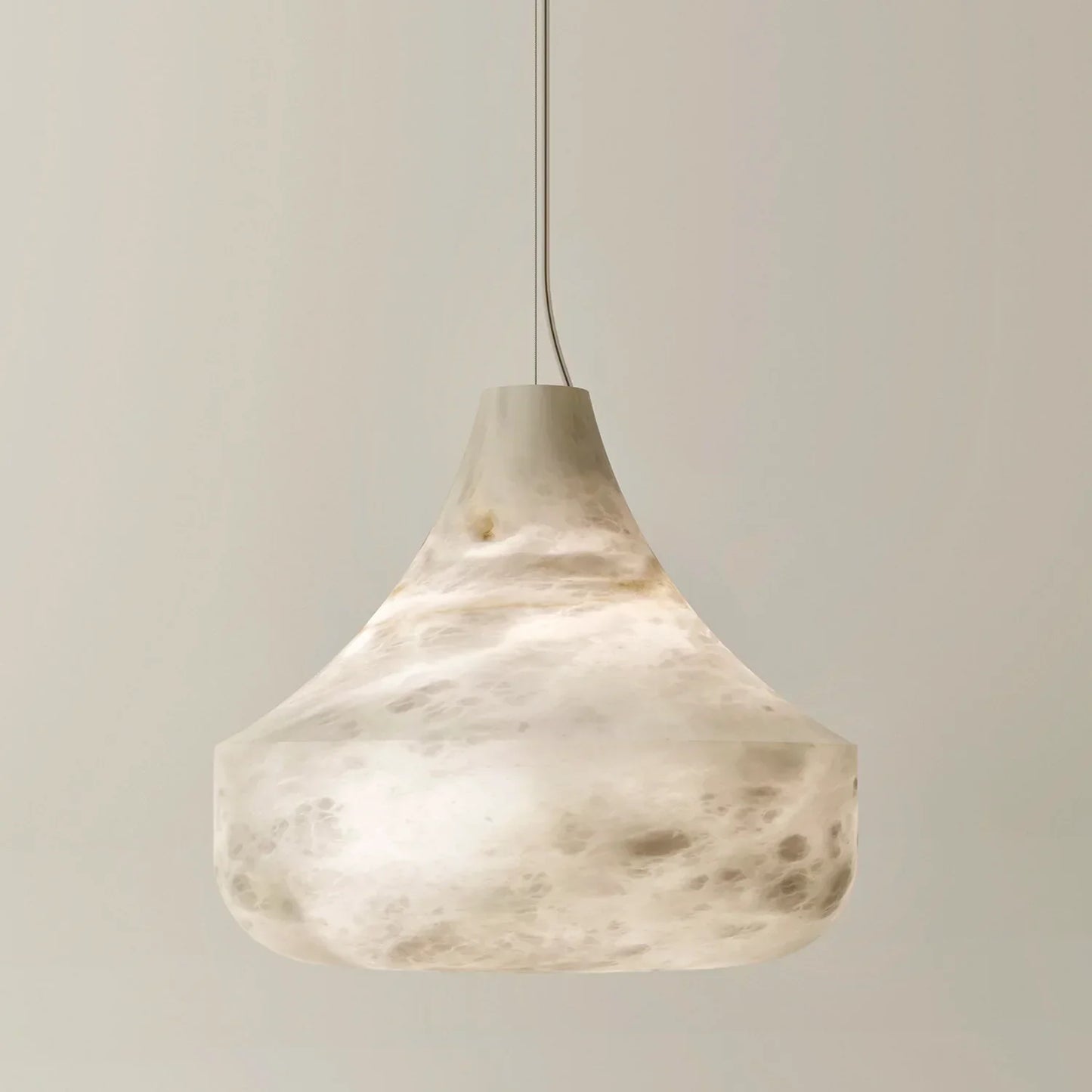 Conical Minimalist Alabaster Pendant Lamp