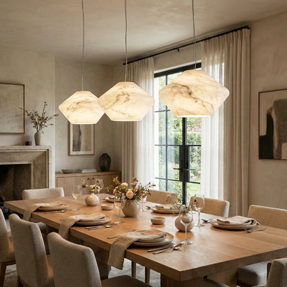 Conical Minimalist Alabaster Pendant Lamp