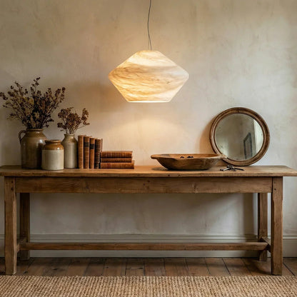 Conical Minimalist Alabaster Pendant Lamp