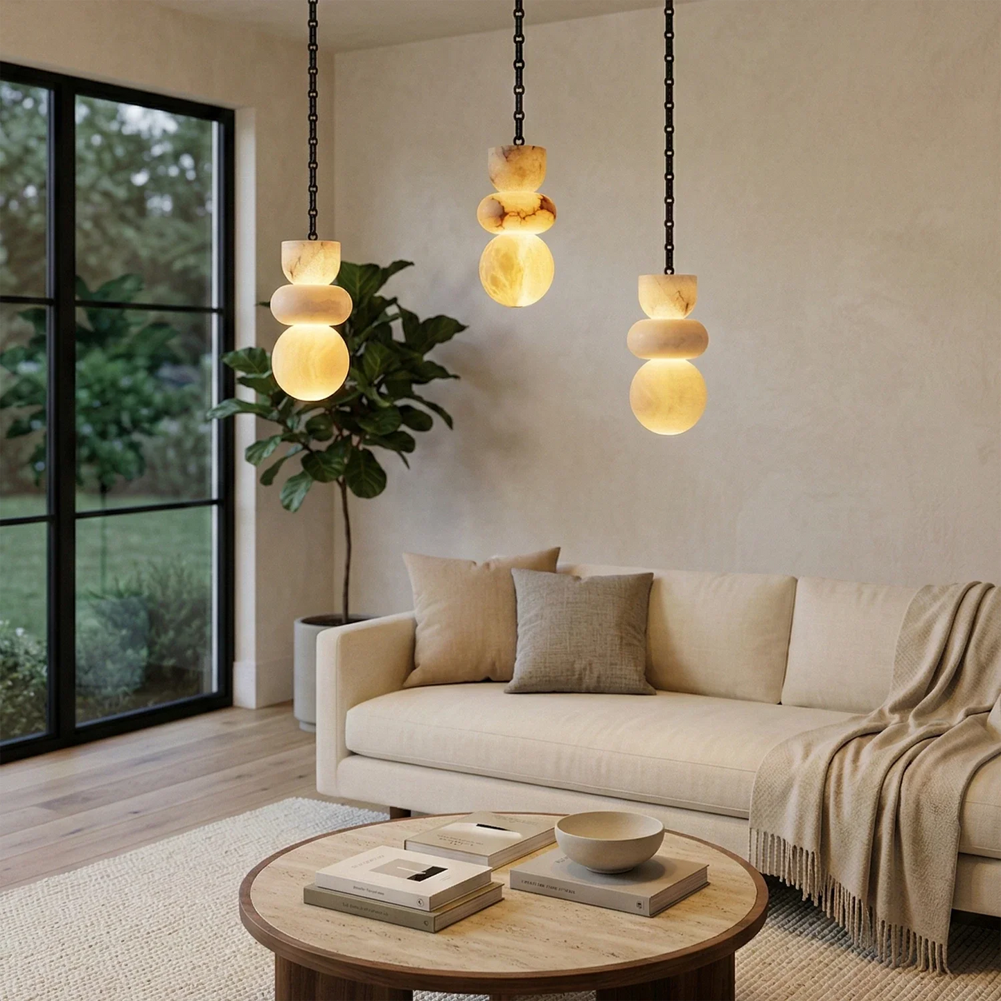 Lykka Alabaster Cluster Chandelier