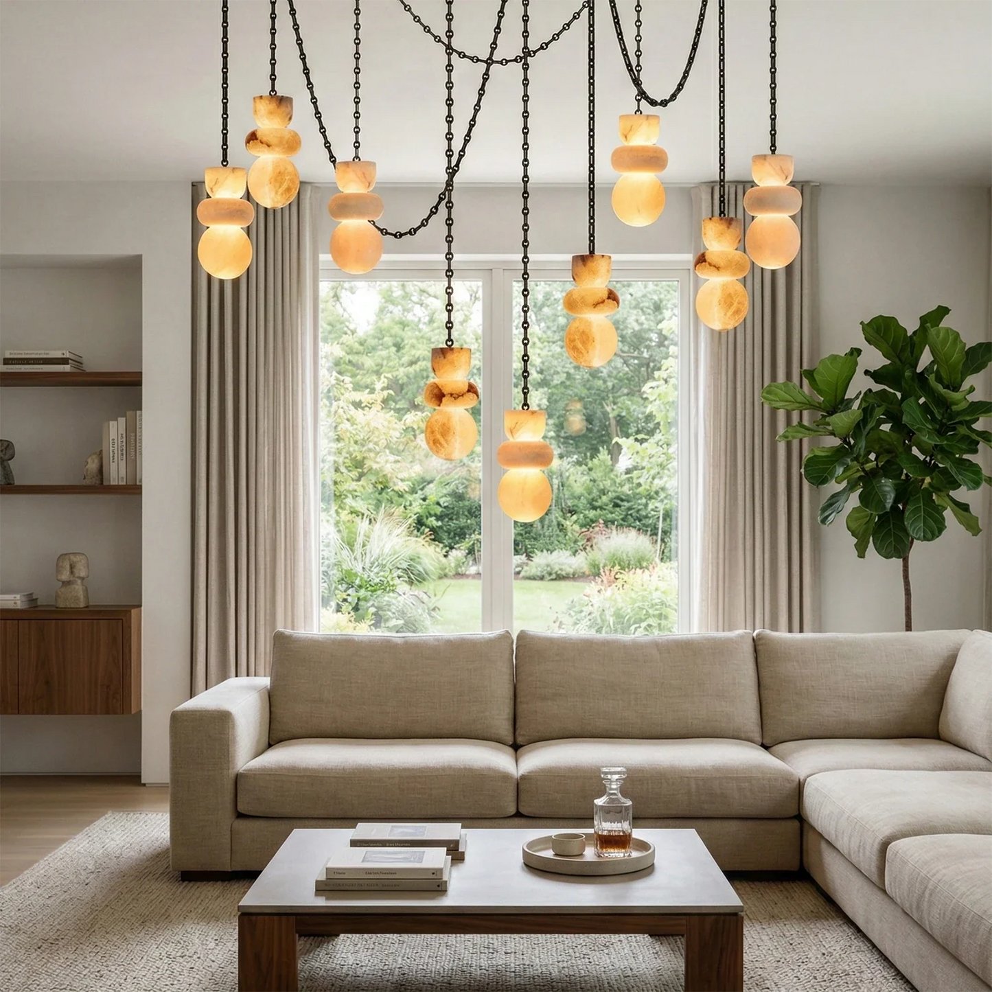Lykka Alabaster Cluster Chandelier