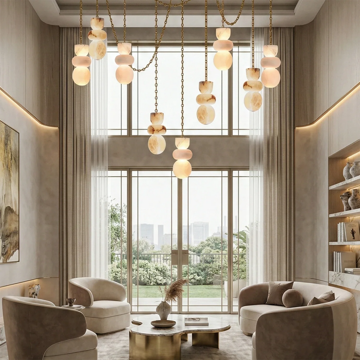 Lykka Alabaster Cluster Chandelier
