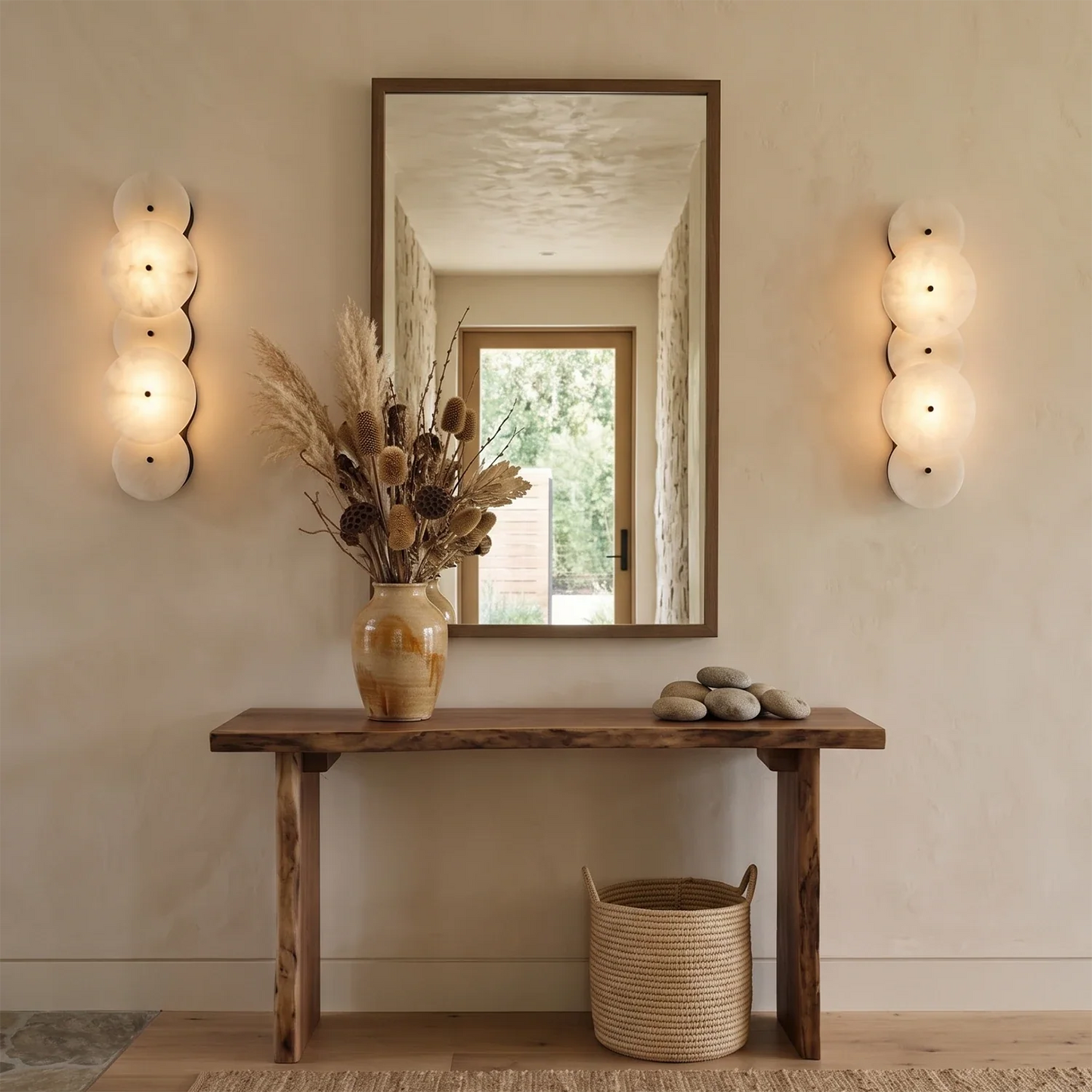 Cosmic Round Alabaster Wall Sconce