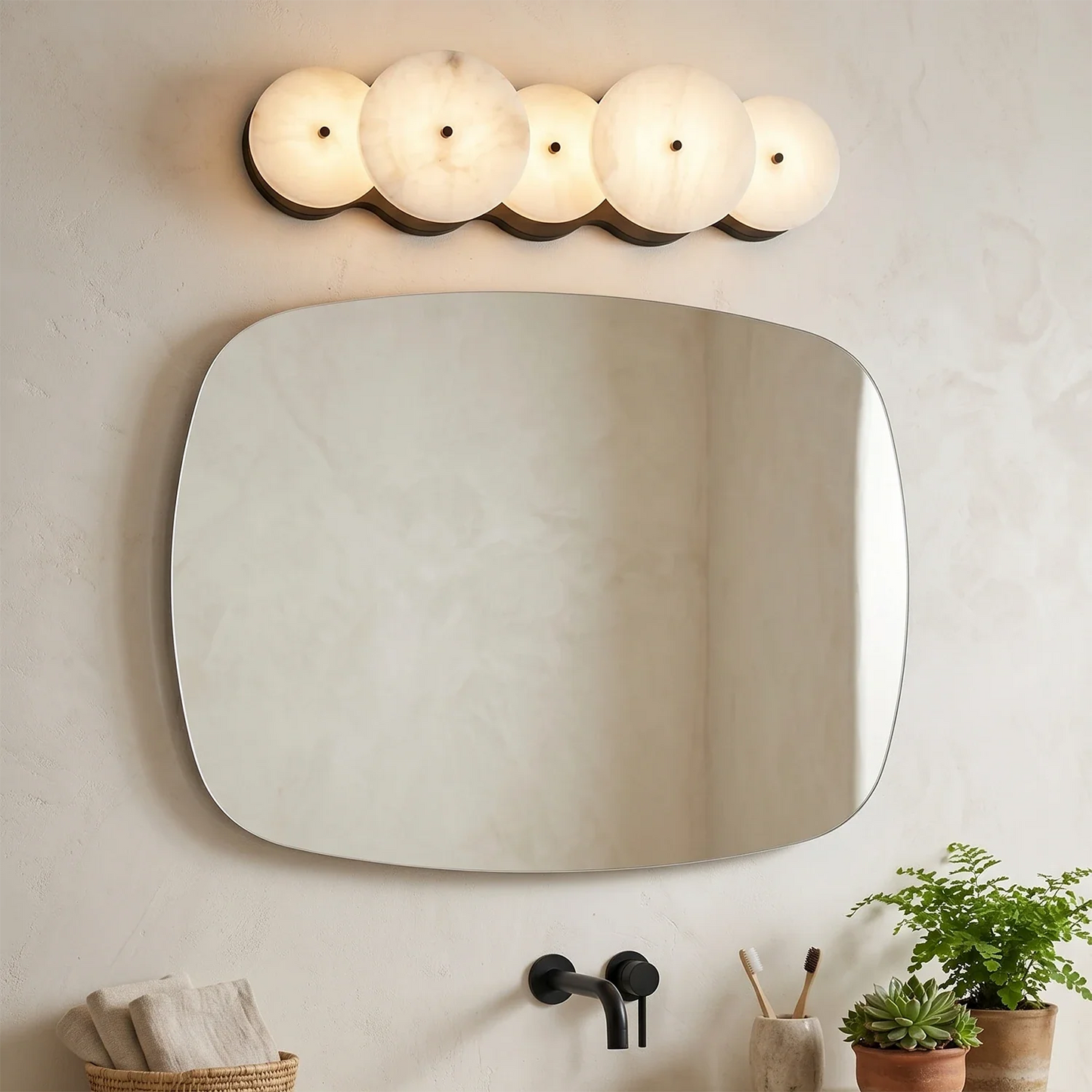 Cosmic Round Alabaster Wall Sconce