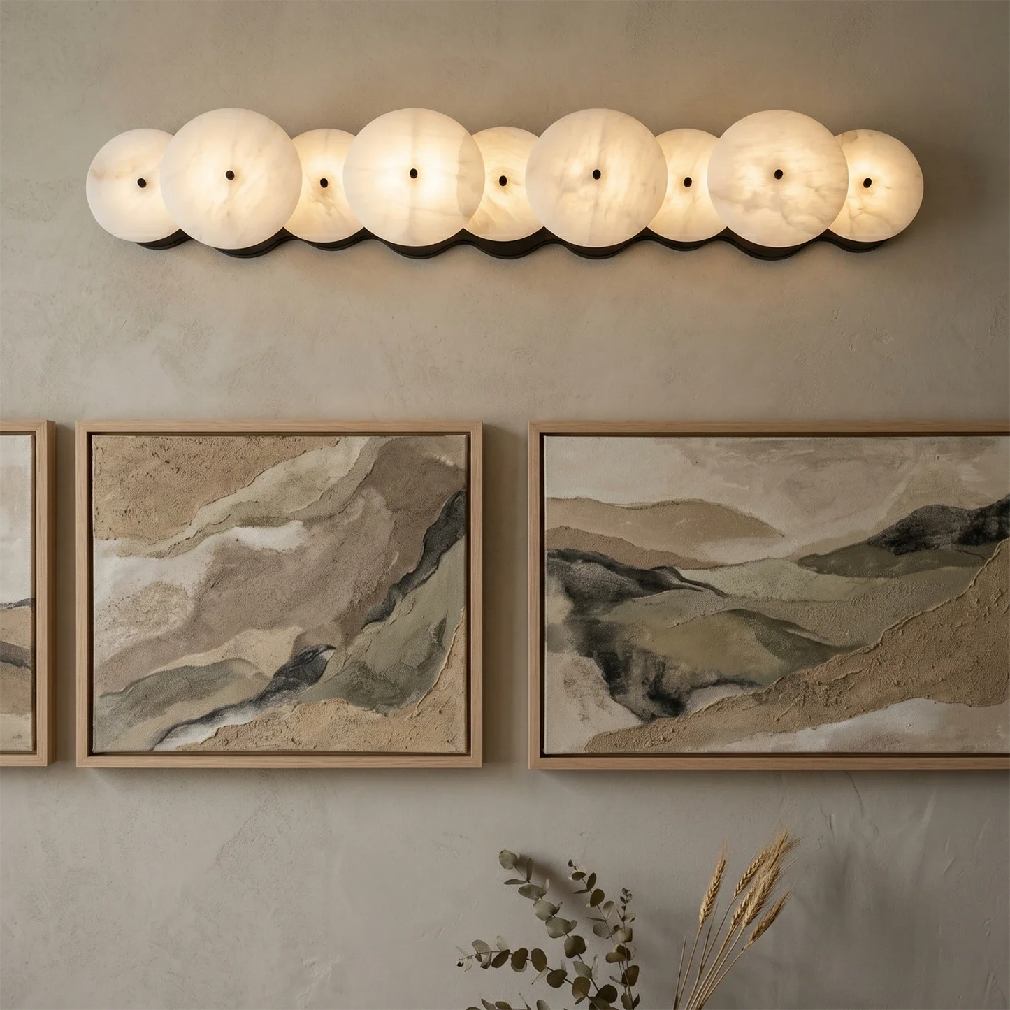 Cosmic Round Alabaster Wall Sconce