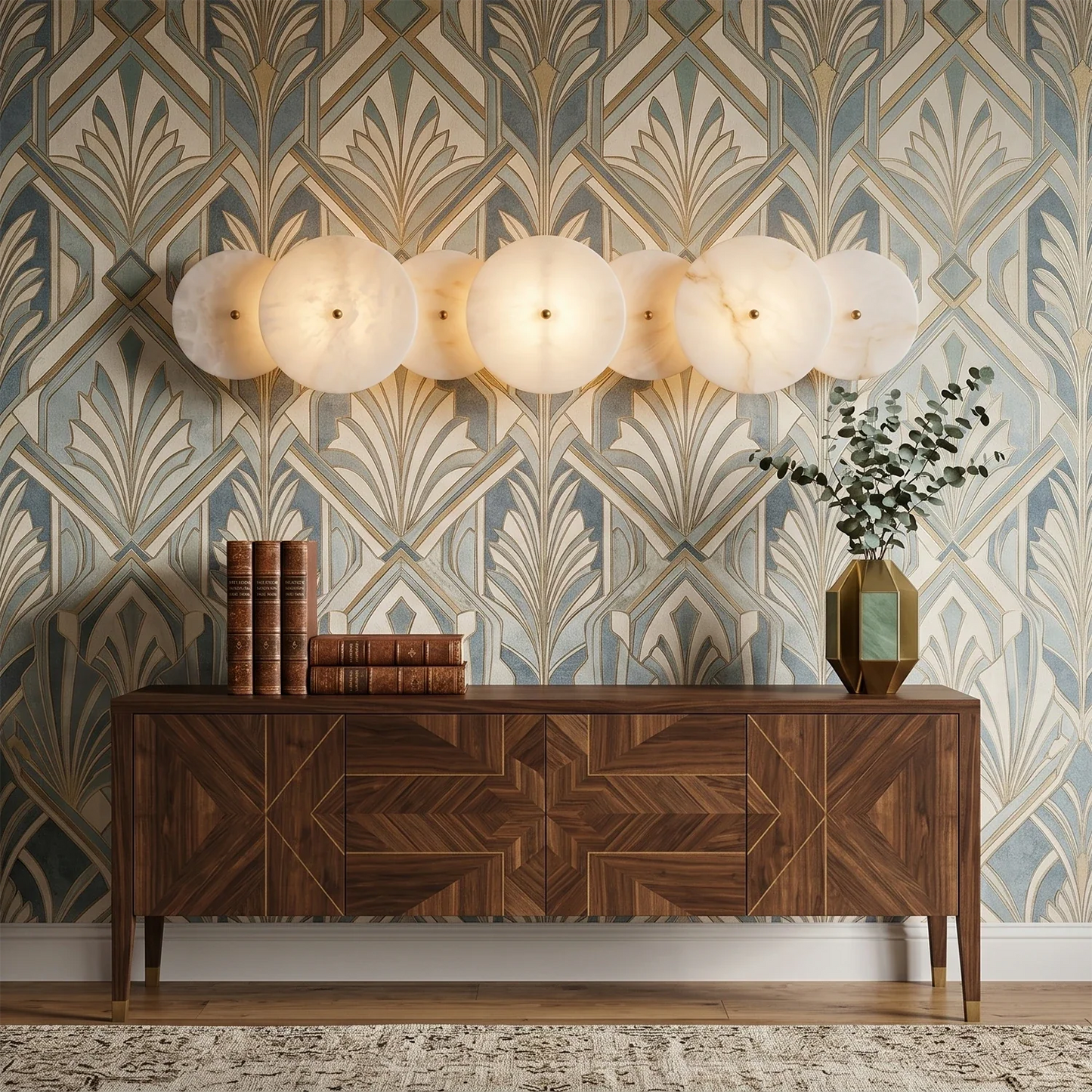 Cosmic Round Alabaster Wall Sconce