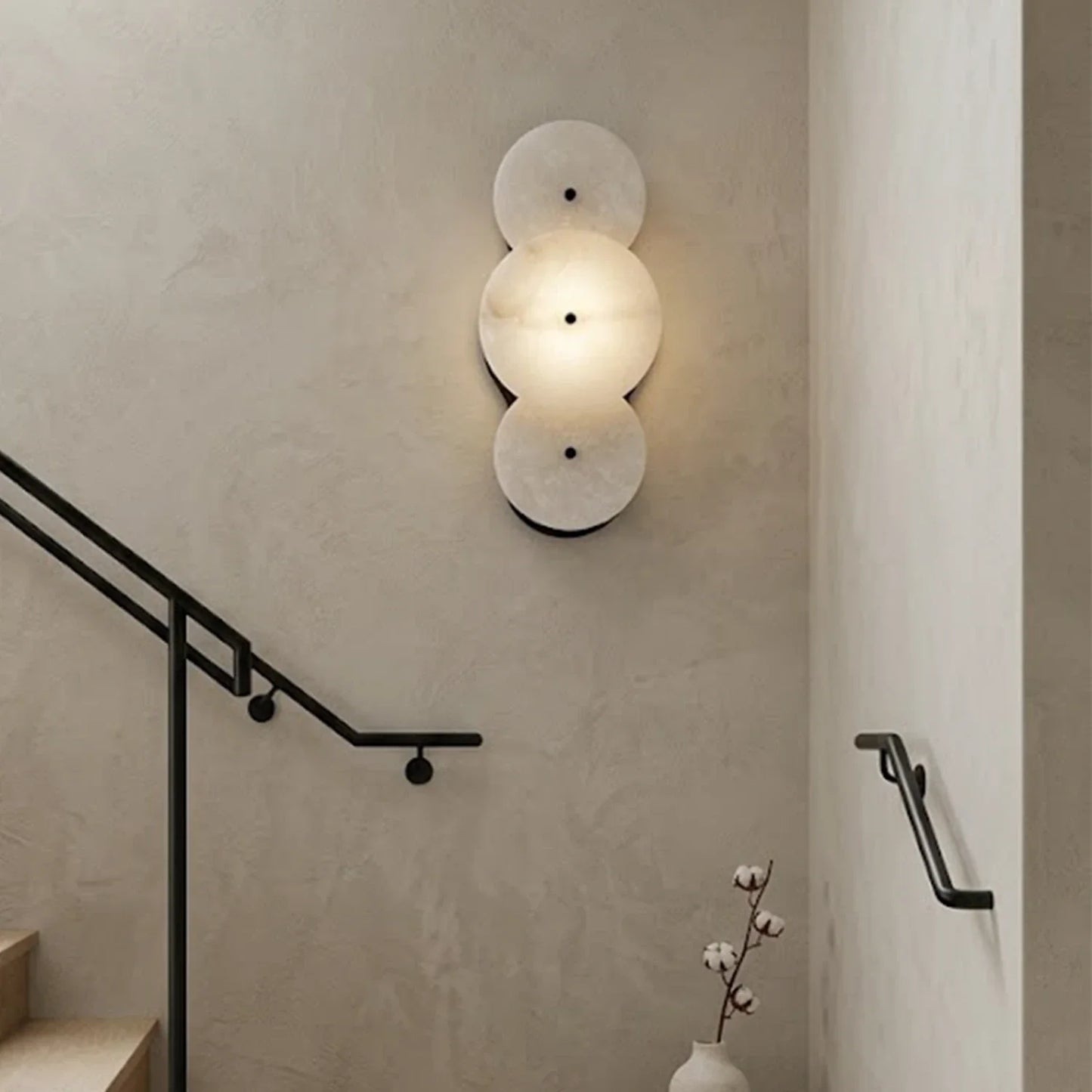 Cosmic Round Alabaster Wall Sconce