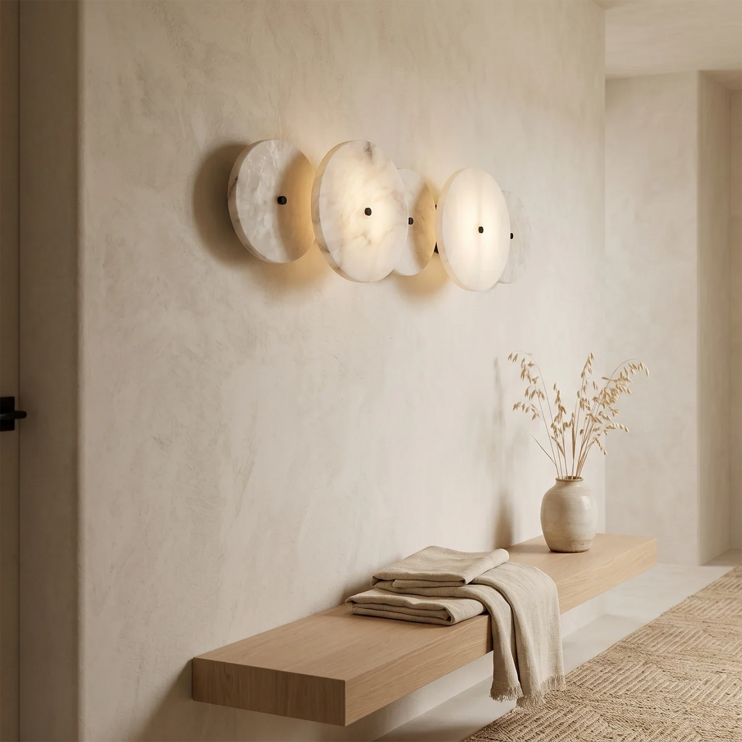 Cosmic Round Alabaster Wall Sconce