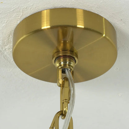 Curved Glass Slat Drum Chandelier