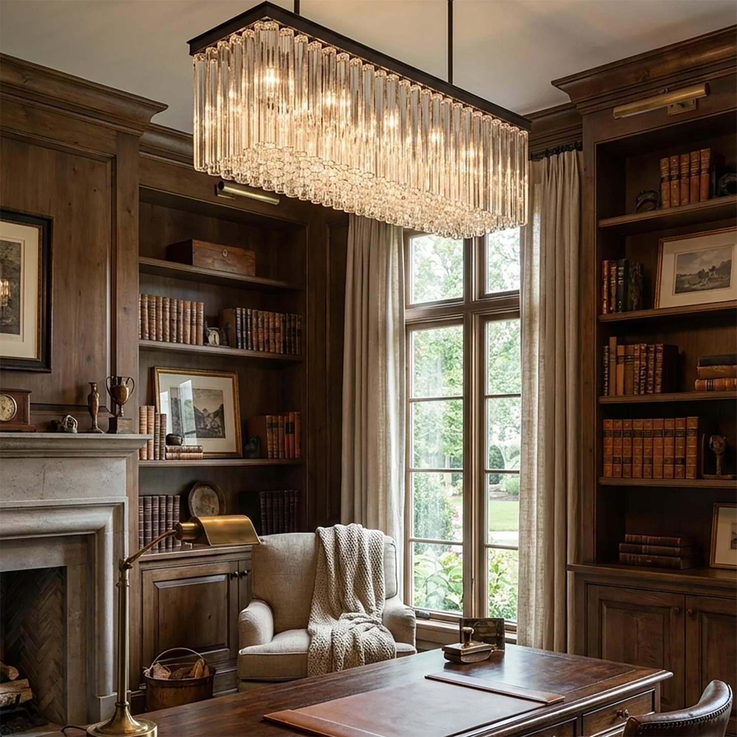 Murano Star Glass Brass Pendant Light
