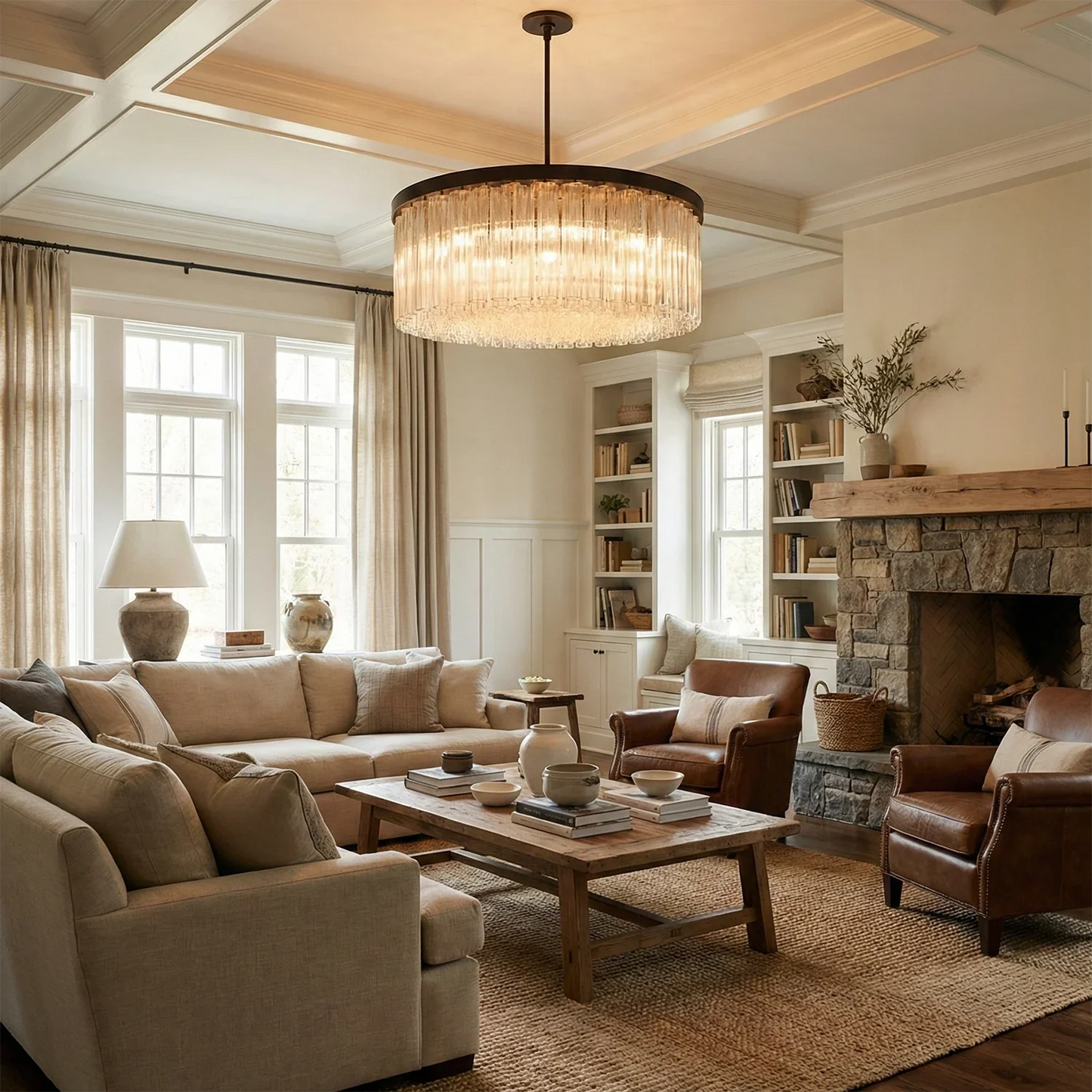 Murano Star Glass Brass Pendant Light