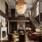 Murano Star Glass Brass Pendant Light