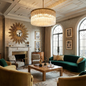 Murano Star Glass Brass Pendant Light
