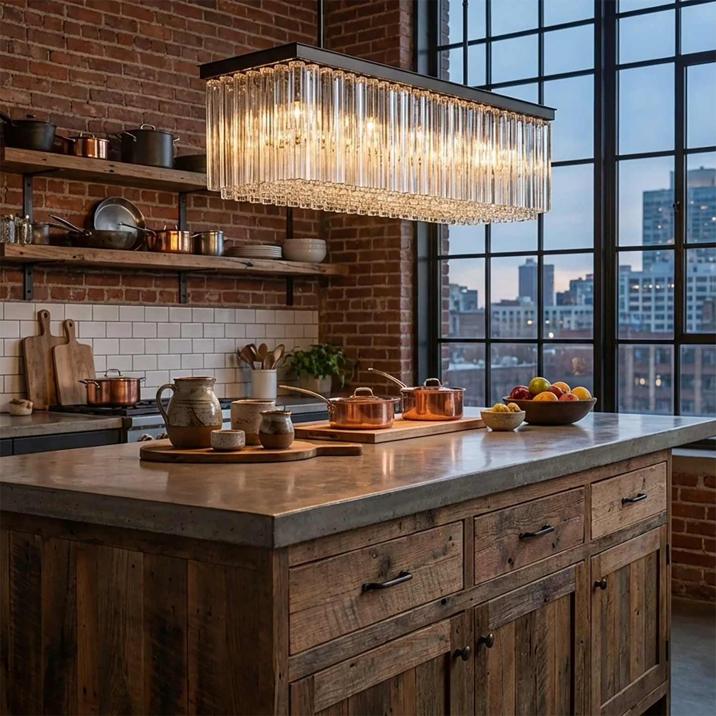 Murano Star Glass Brass Pendant Light