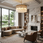 Murano Star Glass Brass Pendant Light