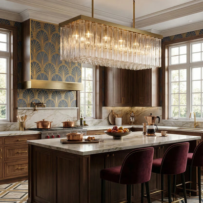 Murano Star Glass Brass Pendant Light