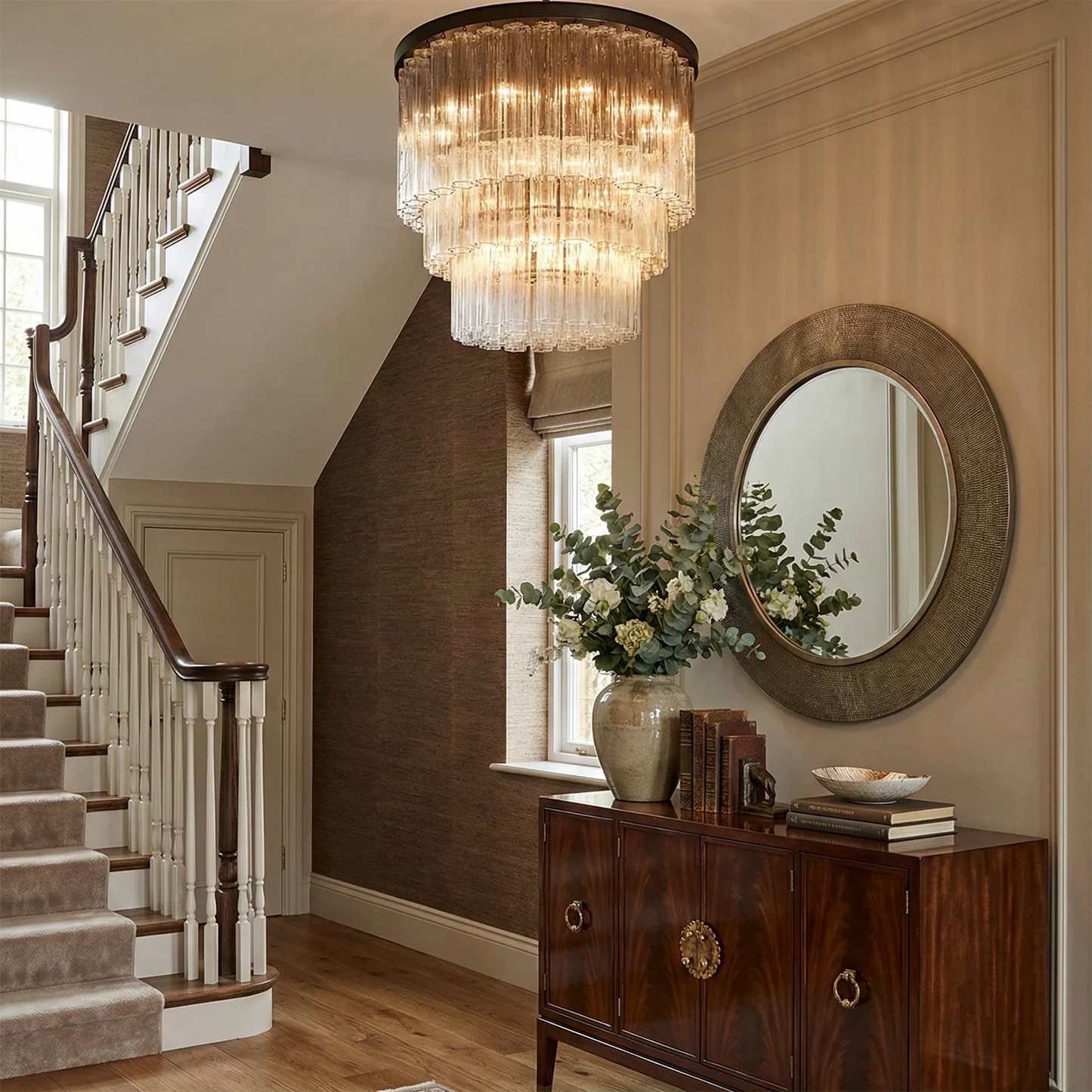 Murano Star Glass Brass Pendant Light