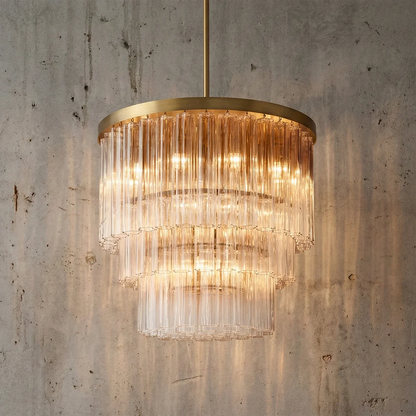 Murano Star Glass Brass Pendant Light