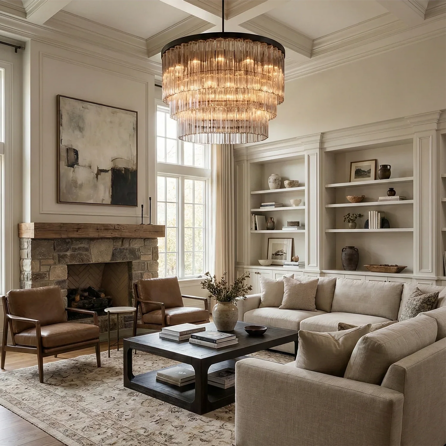 Murano Star Glass Brass Pendant Light