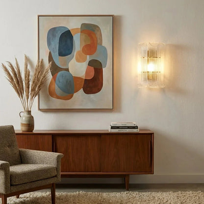 Curved Glass Slat Drum Wall Lamp