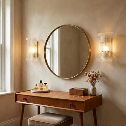 Curved Glass Slat Drum Wall Lamp