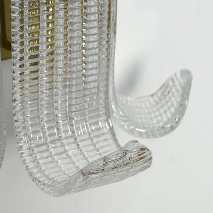 Curved Glass Slat Drum Wall Lamp