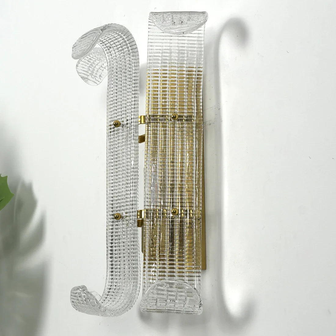 Curved Glass Slat Drum Wall Lamp