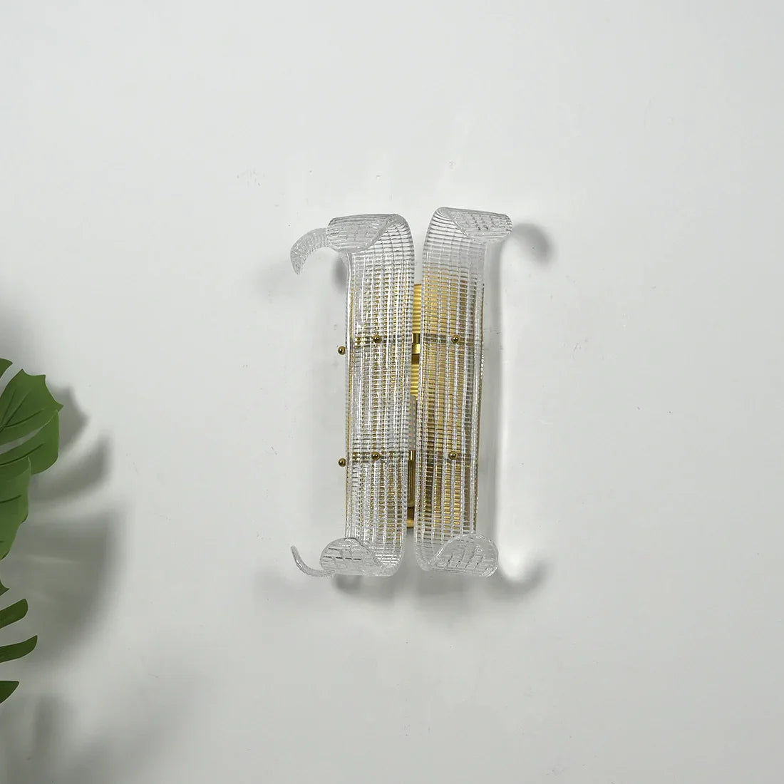 Curved Glass Slat Drum Wall Lamp