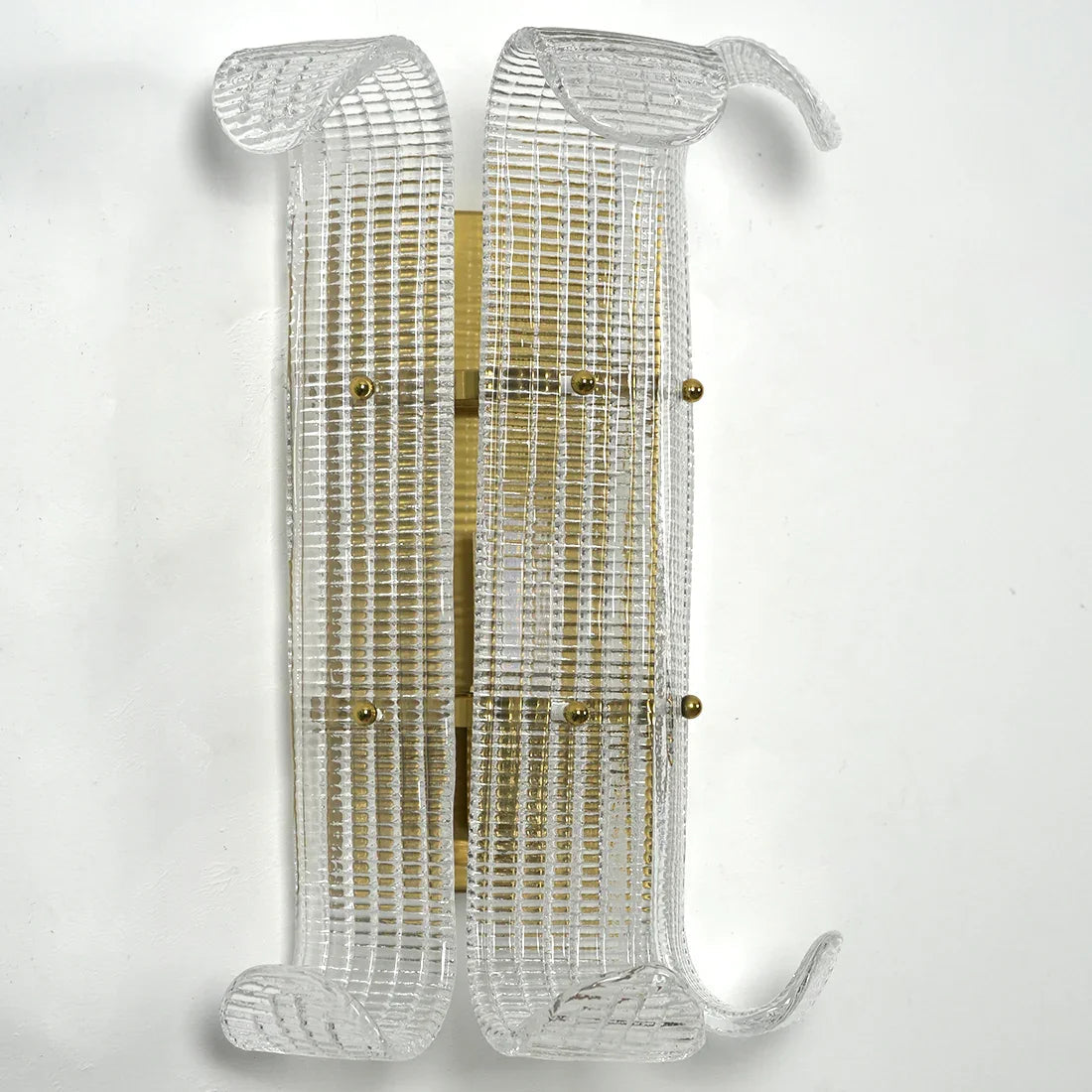 Curved Glass Slat Drum Wall Lamp