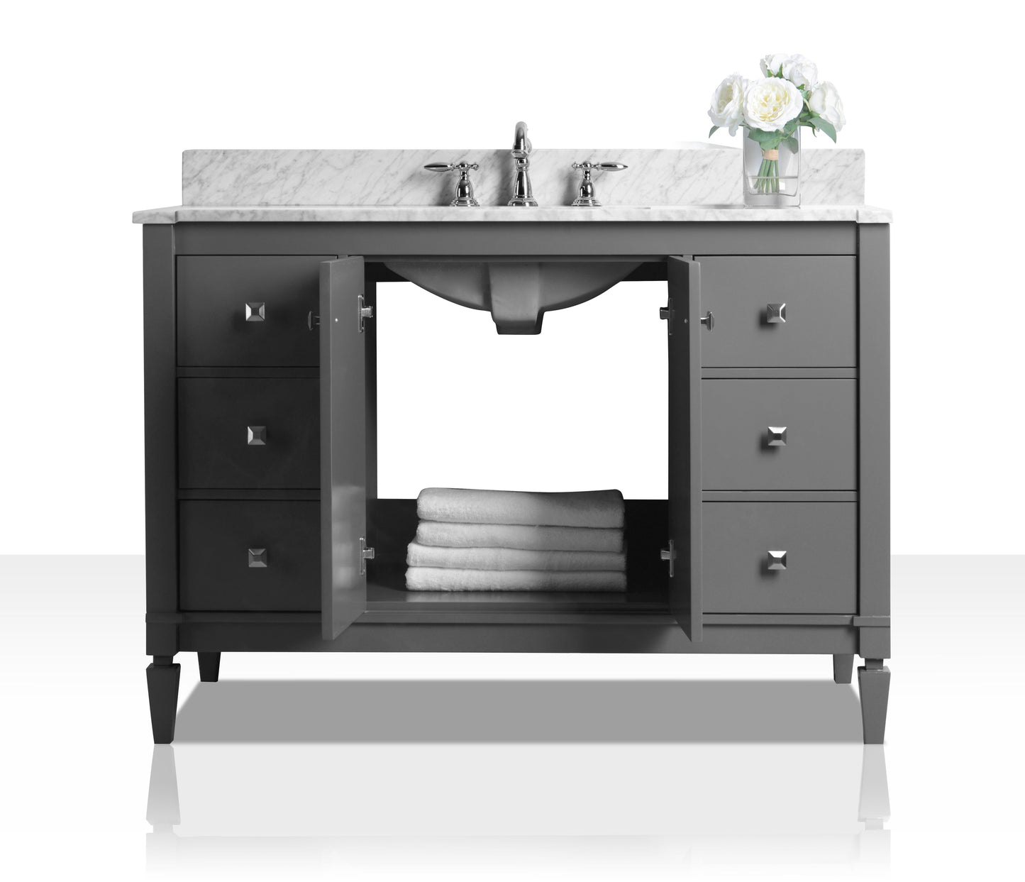 Kayleigh Bathroom Vanity with Sink and Carrara White Marble Top Cabinet Set