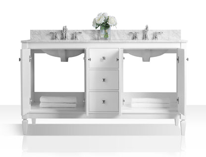Kayleigh Bathroom Vanity with Sink and Carrara White Marble Top Cabinet Set