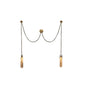 Cylindrical Alabaster Draped Chain Chandelier