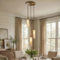 Cylindrical Alabaster Draped Chain Chandelier