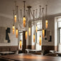Cylindrical Alabaster Draped Chain Chandelier