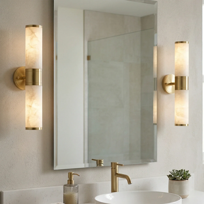 Cylindrical Lampatrin Alabaster Wall Lamp