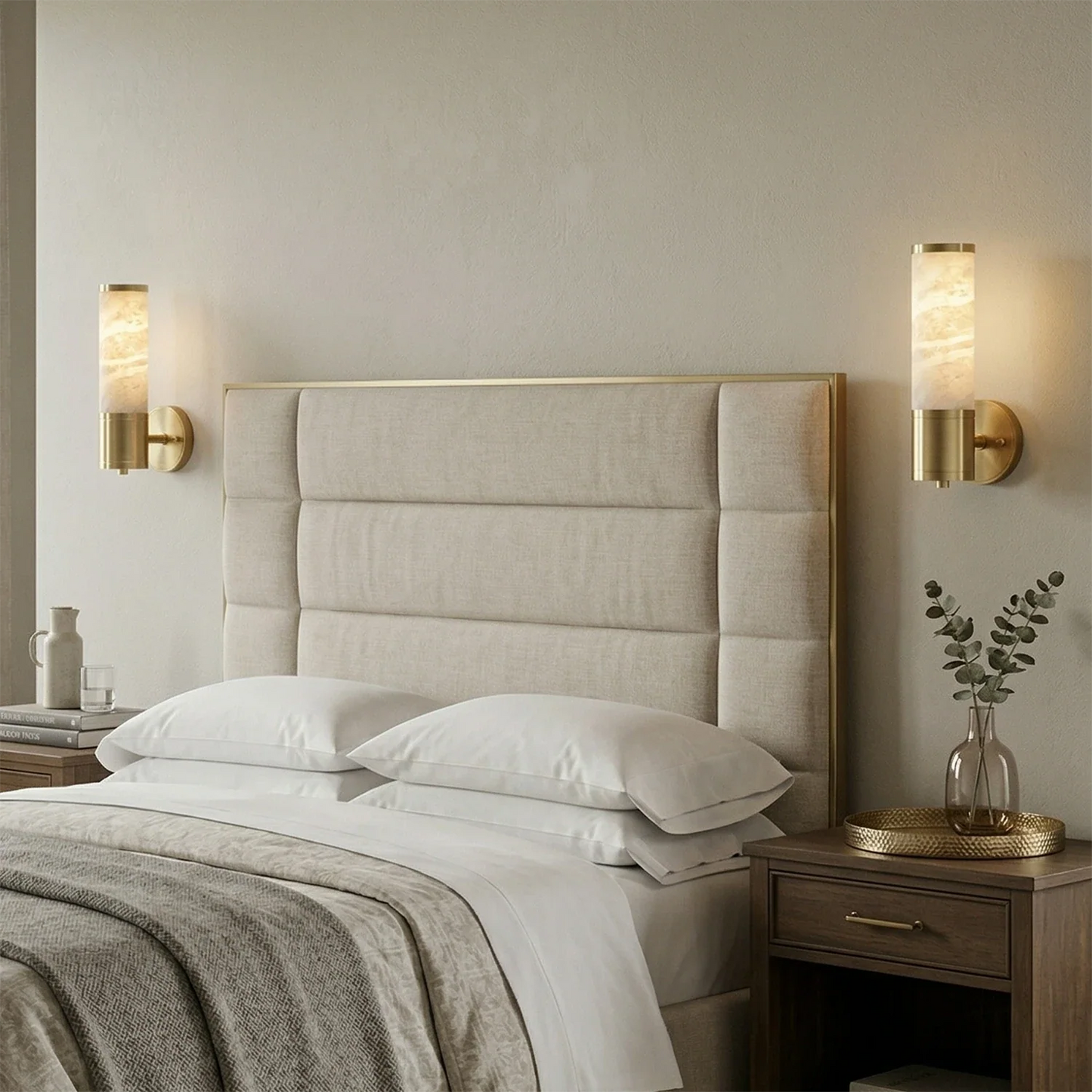 Cylindrical Lampatrin Alabaster Wall Lamp