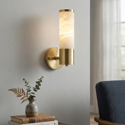 Cylindrical Lampatrin Alabaster Wall Lamp